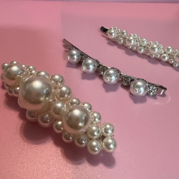 Solid Pearl Hair Clips Set Hair Barrettes Fashion Hairpins Snap Hairstyling Sets - Picture 8 of 8